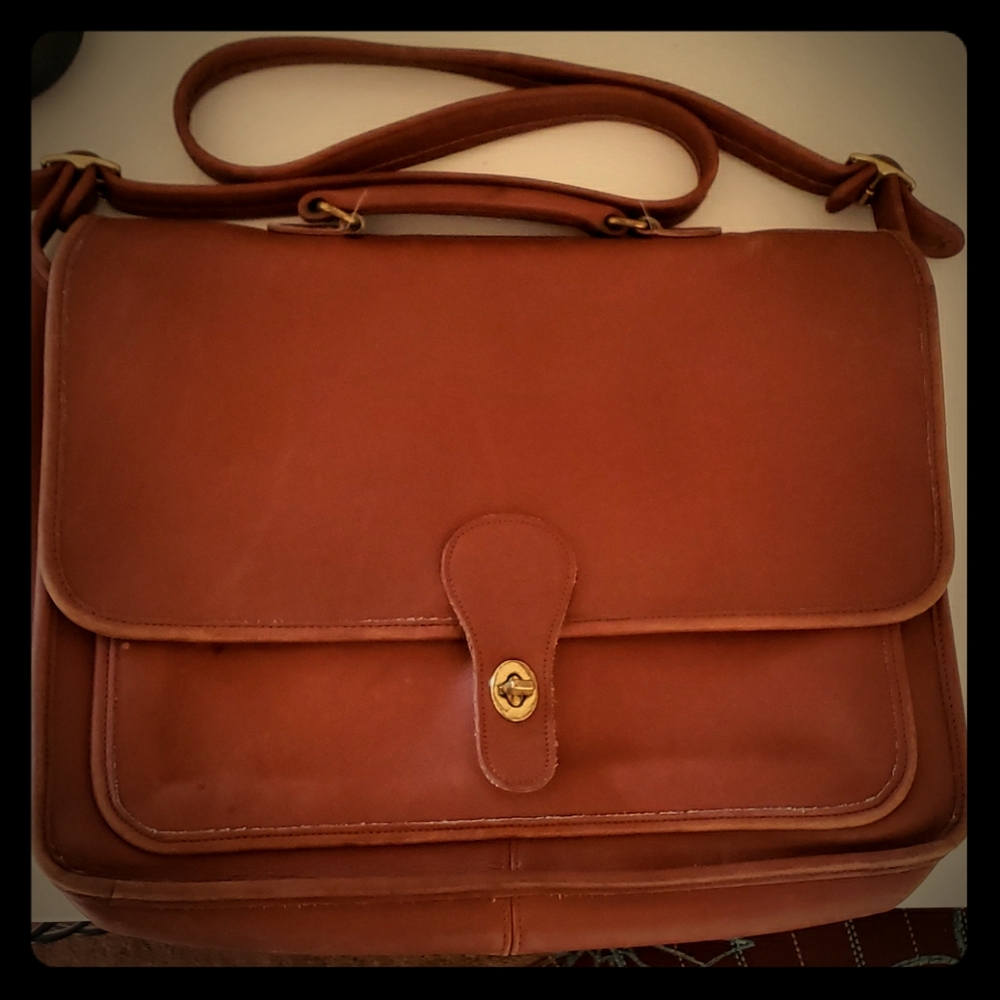 Coach Briefcase Brown Leather